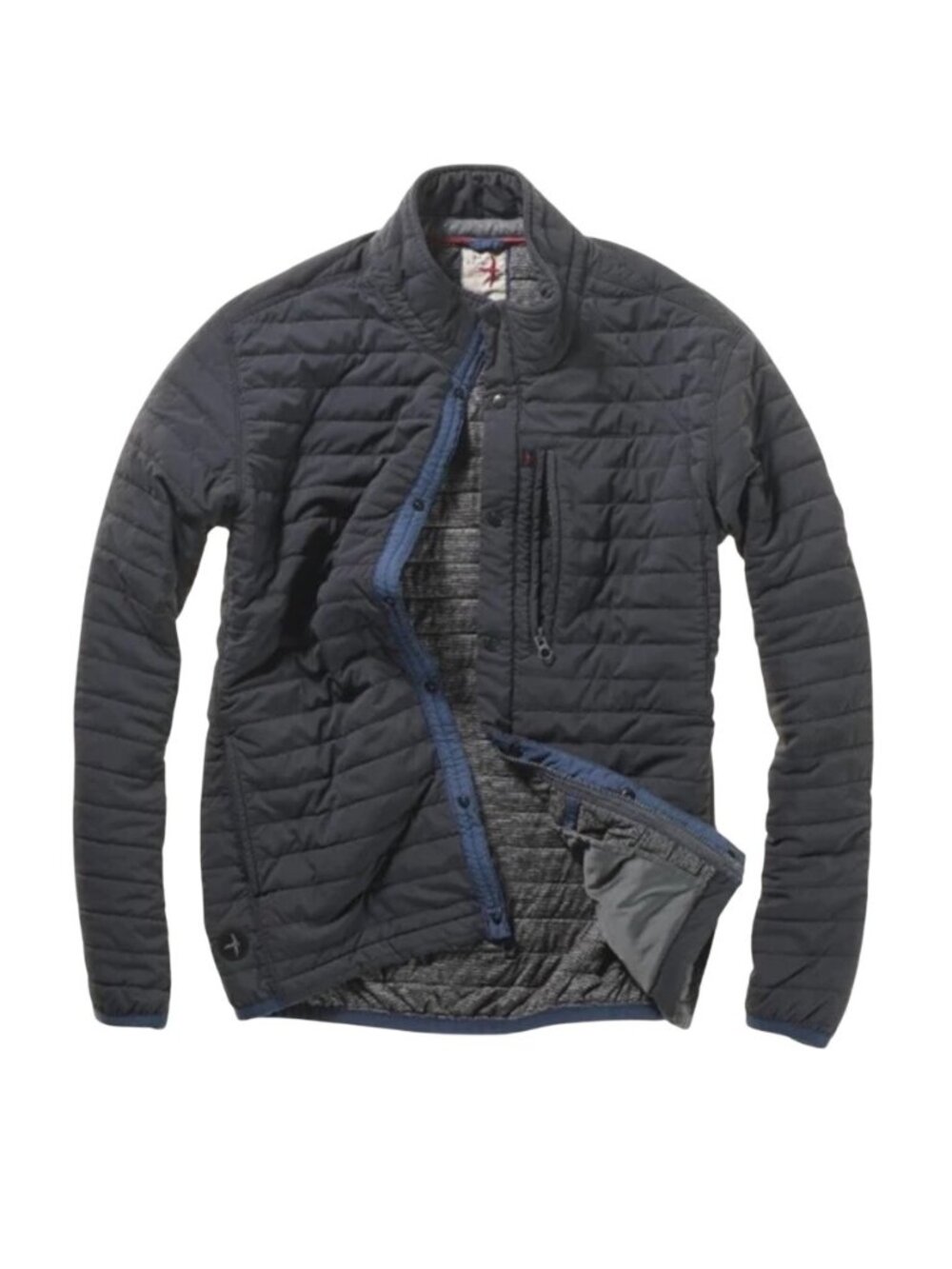 Relwen Windzip Jacket Gas Blue Size L Lightweight Quilted Nylon Blend Full Zip